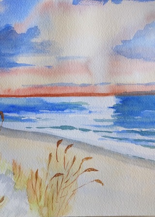 Cours Aquarelle, Vacances en famille, Peinture-aquarelle-collage